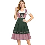 NUWIND Kostüm Bayerisches Damen Trachtenkleid Oktoberfest Dirndl Gr. X-Large, Schwarz/Rosa