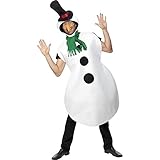 Smiffys Kostüm Schneemann, Weiß, mit Überzieher, Schal, Hut und Karottennase