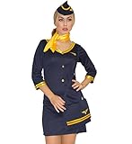 MAYLYNN 14142 - Kostüm Stewardess Flugbegleiterin mit Tasche, Größe:M