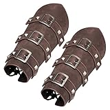 jerbro 1 Paar Mittelalterliche Armschienen Wikinger-Leder-Schnalle-Armschienen Handgefertigte Retro...