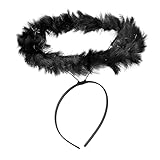 Heiligenschein schwarz- Haarreif für schwarze Engel mit Federkranz - gefallener Engel - Kostüm...
