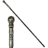 Widmann 07600 - Zerlegbarer Spazierstock, ca. 108 cm, Schwarz mit verziertem Knauf, Gehstock,...