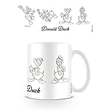 Donald Duck Walt Disney Kaffeebecher Sketch weiß, 1 Stück (1er Pack)
