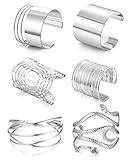 ORAZIO 6 Stück Arm Manschette Oberarm Band Manschette Armband Armreif für Frauen Silber Gold...