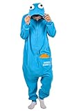 SIYUE Cookie Monster Onesie Jumpsuit Relaxo Kostüm Pyjama Sesamstraße Tier Erwachsene Schlafanzug...
