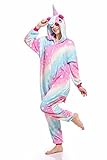 Mystery&Melody Einhorn Pyjamas Cosplay Kostüme Flanell Jumpsuits Party Kostüme Unisex (XL,...