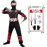 Blu Ninfee Halloween Ninja Kostüm Kinder, Halloween Kostüme Junge Einteilig, Karneval Kostüm...