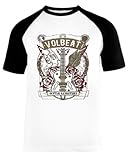 New S Volbeat Band Unisex Baseball T-Shirt Kurze Ärmel Herren Damen Weiß Schwarz