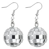 Discokugel Ohrringe Spiegelkugel Ohrringe Funkelnde Disco Kugel Ohrringe Retro 70er 80er Jahre Disco...