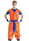 CoolChange 3-teiliges Cosplay Kostüm von Son Goku mit GO Zeichen | Größe: L