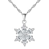 Nothers Weihnachten Schneeflocke Halskette Kristall Kristallklar Zirkonia Charm Schnee Schmuck 45cm...