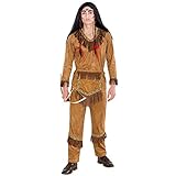 dressforfun Herrenkostüm Indianer Häuptling | Kostüm + Gürtel in Taschenoptik | Apache Indianer...