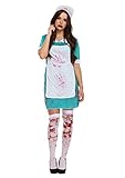 LADIES ZOMBIE NURSE BLOODY HALLOWEEN FANCY DRESS COSTUME OUTFIT THE WALKING DEAD SCRUBS CHEAP 00337...