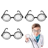 EUPSIIU 3 Stück Magier Runde Brille Nerdbrille Hipsterbrille Brillen Kostüm Verkleidung Party...
