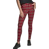 Urban Classics Damen TB2848-Ladies Skinny Tartan Pants Hose, Mehrfarbig (Red/Blk 00200), 28