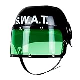 Boland - Kinderhelm Police, Visirhelm Polizist, Kinnriemen, grünes Visir hochklappbar, Kostüm,...