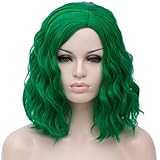 TANTAKO® Kurze Bob Wellige Grün Perücke für Frauen Damen Synthetische Volle Haar Perücken für...