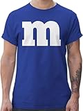 T-Shirt Herren - Karneval & Fasching - M Aufdruck - L - Royalblau - Partner Tshirts Paare Shirt...