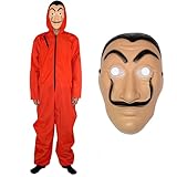 shengo Bankräuber Jumpsuit, Erwachsene Bankräuber Fancy Dress Kostüm, Dieb Kostüm roter...