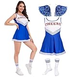 FORMIZON Cheerleader Kostüm, Cheerleader Kostüm Damen Sexy, Cheerleading Uniform Kein mit Pompons...
