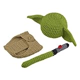 KLOP256 Babykostüm-Set Kleidung Yoda Hut Neugeborene Geburtstag Dusche Geschenk Cartoon Windel...