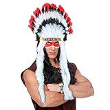 Widmann 3305B - Indianerhaarschmuck Wilder Stier, Häuptlings-Kopfschmuck, Mottoparty, Karneval