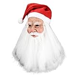 Wlikmjg Weihnachtsmann-Maske, Weihnachtsmaske, Weihnachtsmaske, Cosplay-Maske | Latexmaske mit rotem...