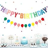Happy Birthday Banner Geburtstagsdeko,Happy Birthday Girlande Banner,Geburtstag Wimpelkette,Papier...