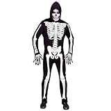 WIDMANN MILANO PARTY FASHION - Kostüm Skelett, Overall mit Kapuze, Neon, leuchtet unter UV-Licht,...