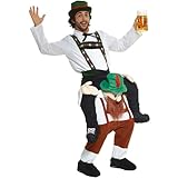 Morph Oktoberfest Huckepack Kostüm für Erwachsene, Lederhosen Verkleidung Damen Herren Karneval...