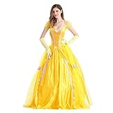 FYMNSI Damen Belle Kostüm Kleid Erwachsene Die Schöne und das Biest Fasching Karneval Cosplay...