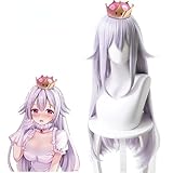 Anime Cosplay Perücke, Bowsette Booette Prinzessin Teresa Perücke, Graulila Langes Glattes Haar...