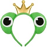 Balinco Frosch Haarreif mit Krone | Froschkönig Haarreifen | Froschaugen | Crazy Frog Headband als...