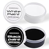BOBISUKA Körperfarben Schwarz 70g und Weiß 70g - Kinderschminke Set - Bodypainting Farben Für...