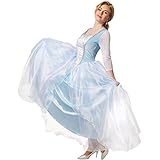 dressforfun Edles Prinzessinnenkleid Cinderella | Ballkleid aus glänzendem Stoff und Überrock aus...