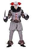 T3168-XXL grau-schwarz Herren gruseliger Horror Clown Kostüm Größe XXL=60
