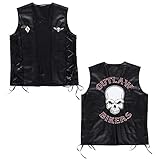 Widmann - Kostüm Biker Weste Outlaw, im Lederlook, Rocker, Faschingskostüme, Karneval, Halloween
