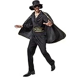dressforfun 900531 - Herrenkostüm Zorro, In Schwarz gehaltenes Zorro-Outfit inkl. Cape, Maske und...
