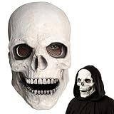 Dlishka Halloween Deko Totenkopf Maske FüR Herren,Horror Voller Kopf,Totenkopf-Maske Mit...