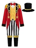 ReliBeauty Zirkus Zirkusdirektor Kostüm Kinder Karneval mit Hut,120
