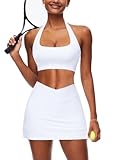 Navneet Tennisrock Zweiteiler Damen Sommer Rock mit Hose Set Outfit 2 Teiler Gym Set Sportset Kurz...