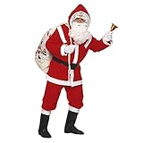 'DELUXE SANTA CLAUS' flannel (jacket, pants, belt, hood, boot covers, wig, beard with moustache and...