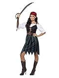 Pirate Deckhand Costume, Blue, with Shirt, Mock Waistcoat, Skirt, Belt & Bandana, (M)