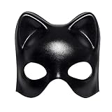 Boland 00253 - Augenmaske Katze, schwarz, für Erwachsene, Halbmaske, Gesichtsmaske, Unisex,...