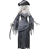 Smiffys, Damen Geisterschiff Prinzessin Kostüm, Kleid und Hut, Größe: L, 22970