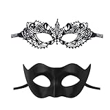 DIELIANHUA 2 Stück Venezianische Maske, Maskerade Maske, Halloween Maske, Maskenball Maske, Spitze...