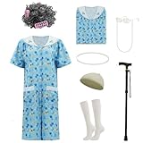AYYOHON Alte Dame Kostüm für Frauen, Oma Kostüm Set mit Nachthemd Alte Dame Kleid Oma Outfits...