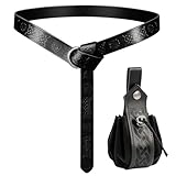 YEWCEP Mittelalter GüRtel,2 Pcs Mittelalter GüRtels Mit Tasche FüR Damen Und Herre,Wikinger...