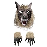 Toddmomy 1 Set Wolf Streichmasken Wolf Krallen Handschuhe Halloween Werwolf Maske Werwolf Maske...