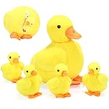 Zomiboo 5 Stück Ente Plüschtier Gelb Ente Kuscheltier mit 4 Klein Gefüllt Baby Ente Mutter Ente...